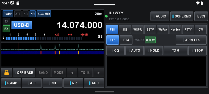 App X6100 Link per Android: FT8 in orizzontale
